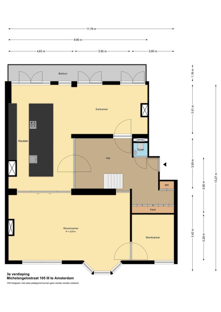 Michelangelostraat 105 3, Amsterdam plattegrond-0