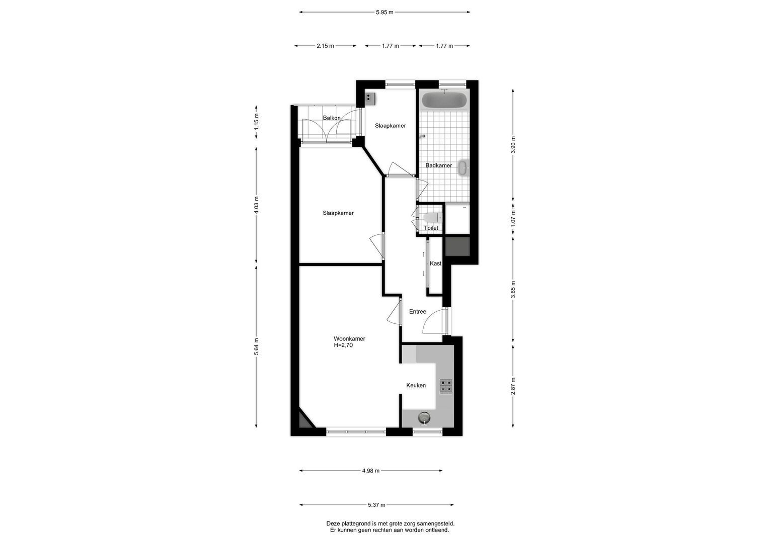 Karel du Jardinstraat 15 1, Amsterdam plattegrond-0