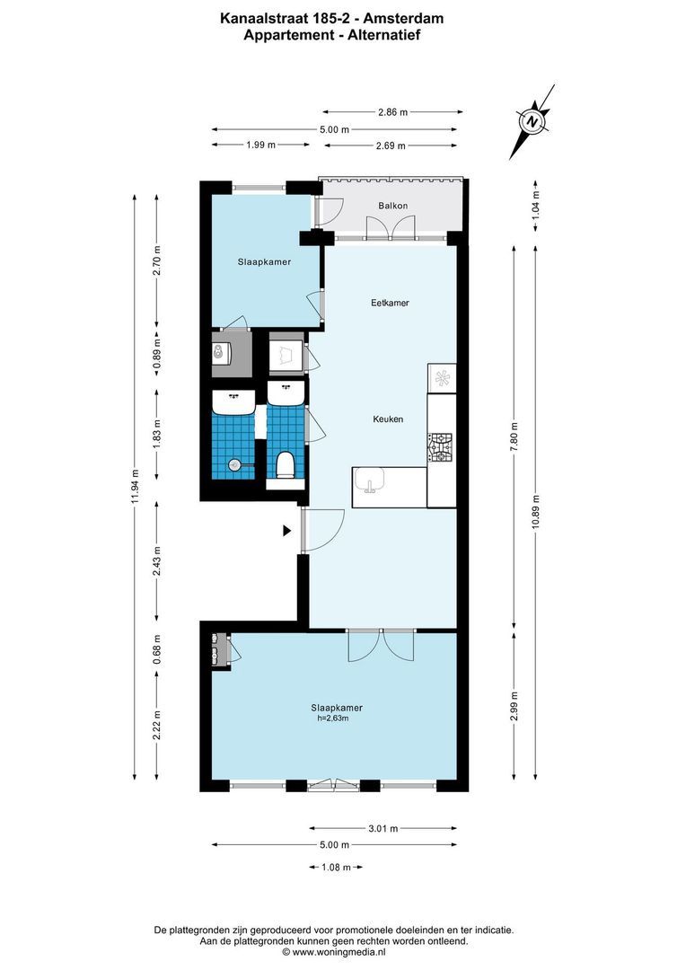 Kanaalstraat 185 2, Amsterdam plattegrond-2