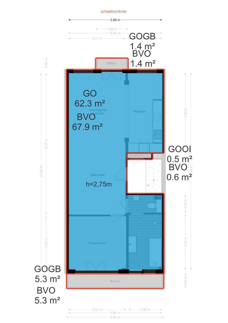 Derde Helmersstraat 50 2, Amsterdam plattegrond-3
