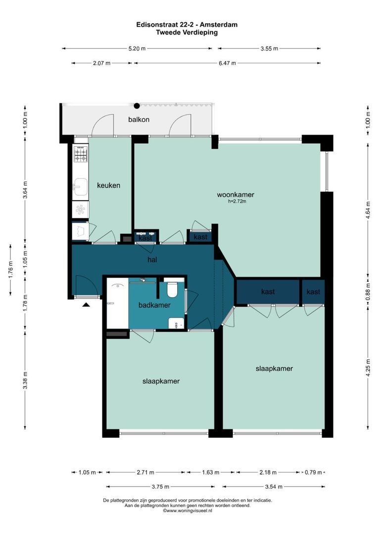 Edisonstraat 22 2, Amsterdam plattegrond-1