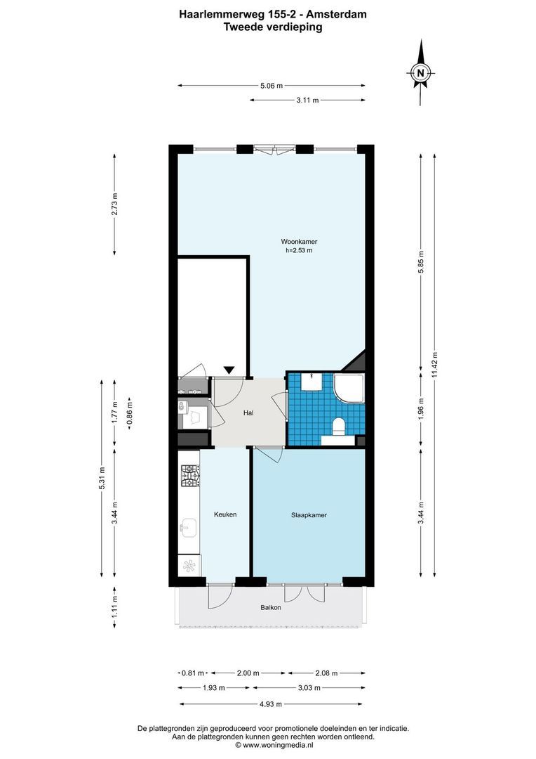 Haarlemmerweg 155 2, Amsterdam plattegrond-0