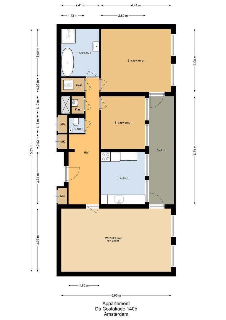 Da Costakade 140 B, Amsterdam plattegrond-0
