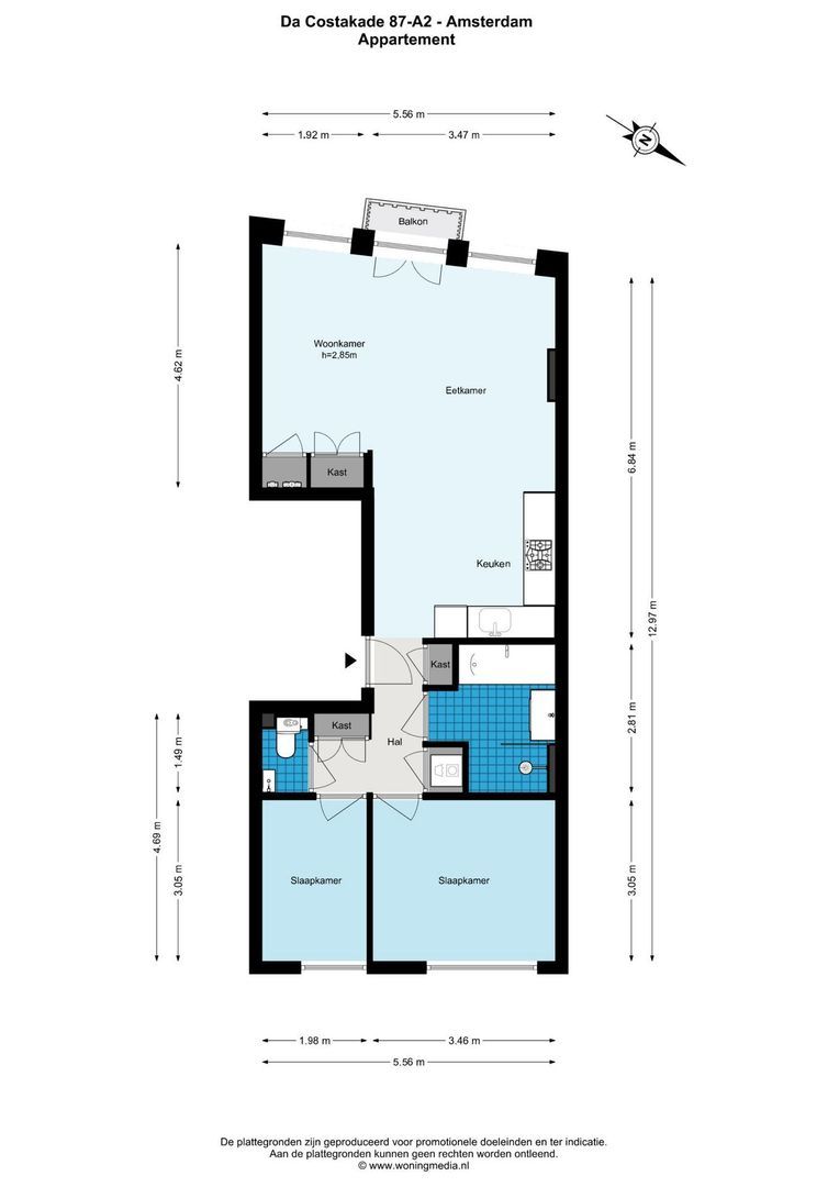 Da Costakade 87 A 2, Amsterdam plattegrond-0