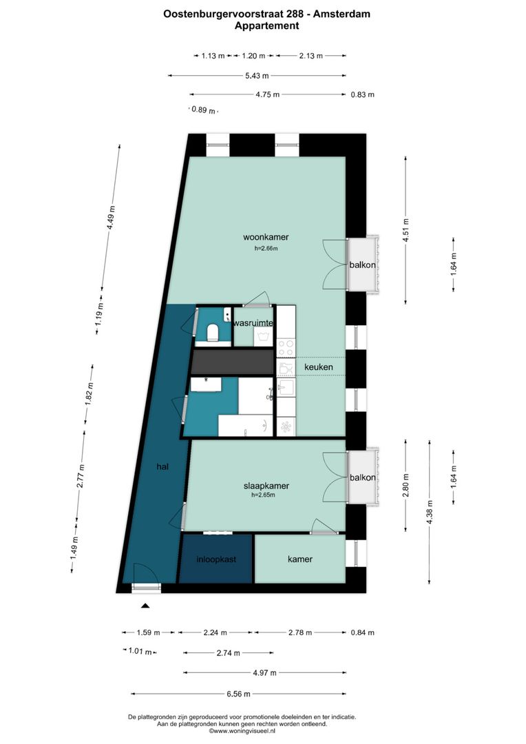 Oostenburgervoorstraat 288, Amsterdam plattegrond-1