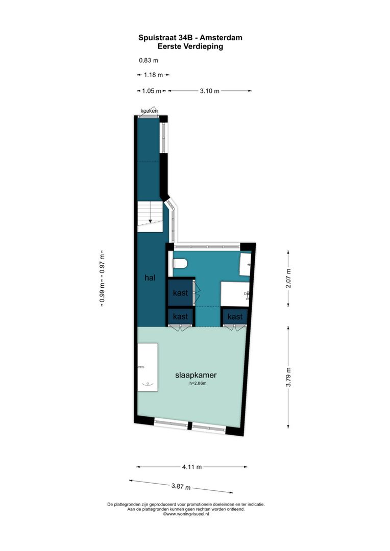 Spuistraat 34 B, Amsterdam plattegrond-2