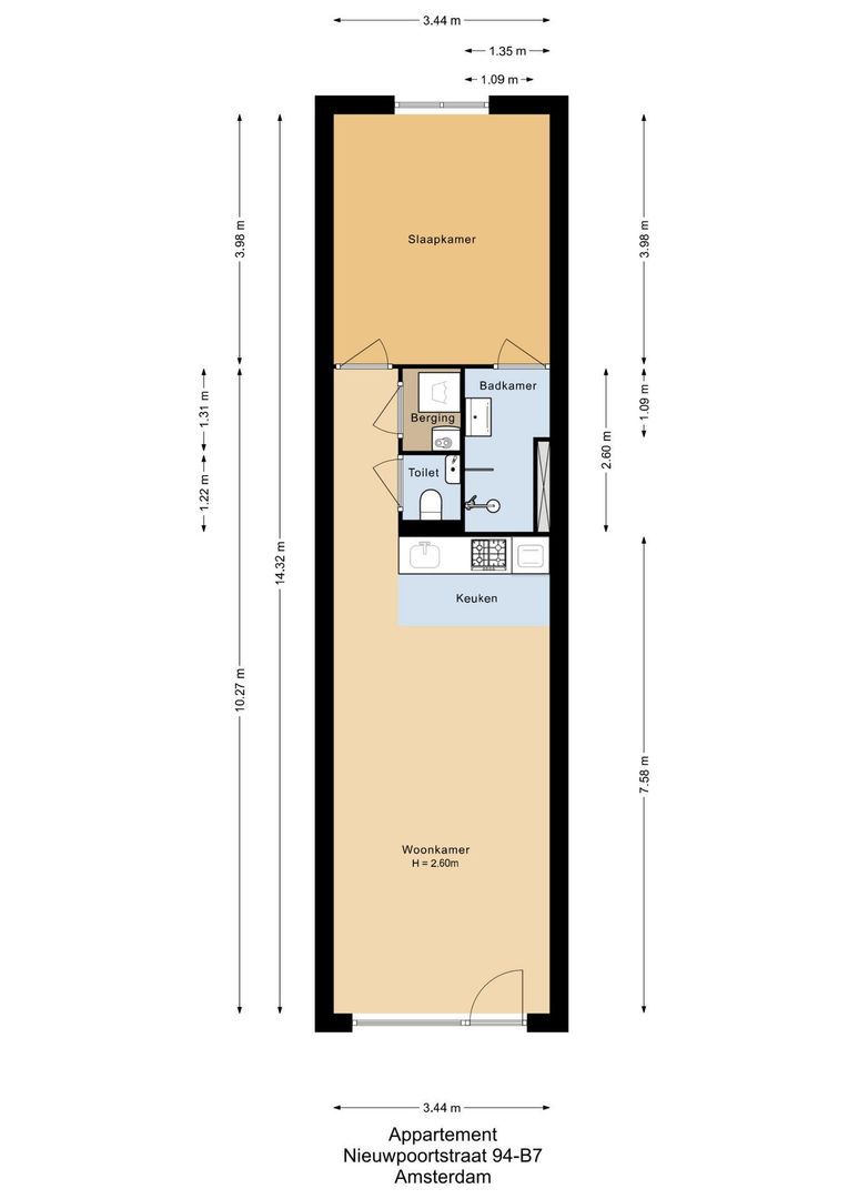 Nieuwpoortstraat 94 B 7, Amsterdam plattegrond-0