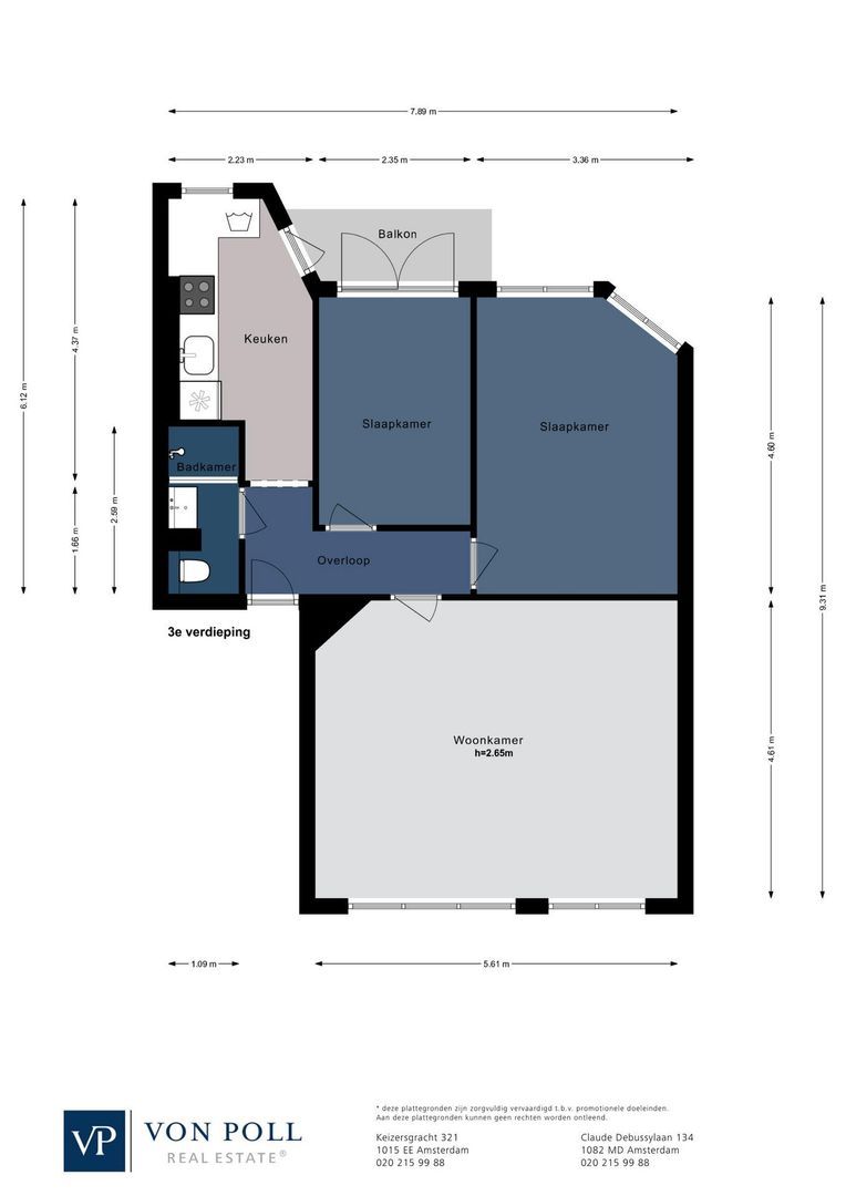 Jozef Israëlskade 52 3, Amsterdam plattegrond-0