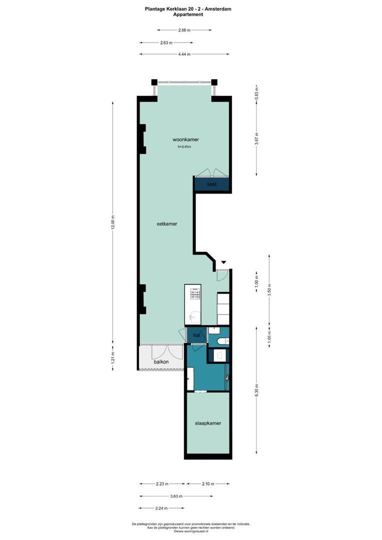 Plantage Kerklaan 20 2, Amsterdam plattegrond-1