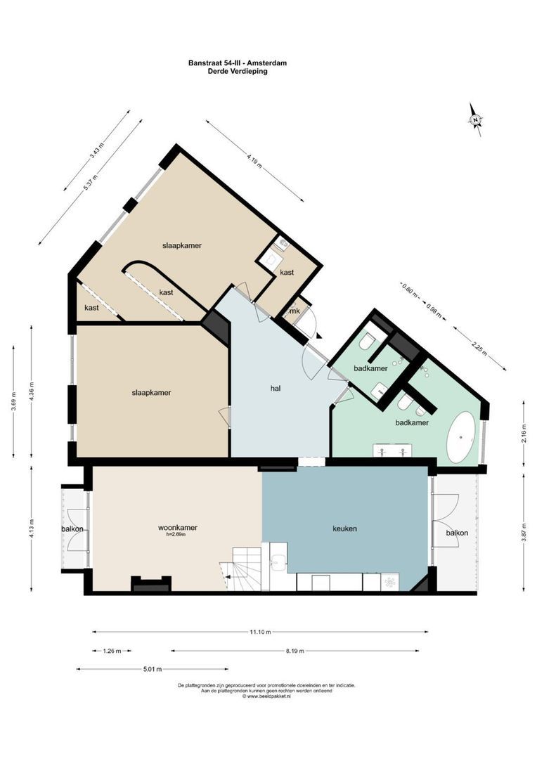 Banstraat 54 3, Amsterdam plattegrond-0