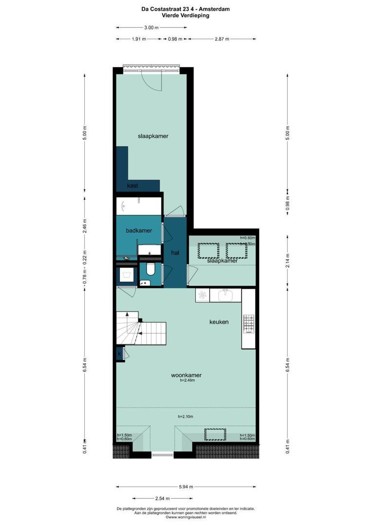 Da Costastraat 23 4, Amsterdam plattegrond-0