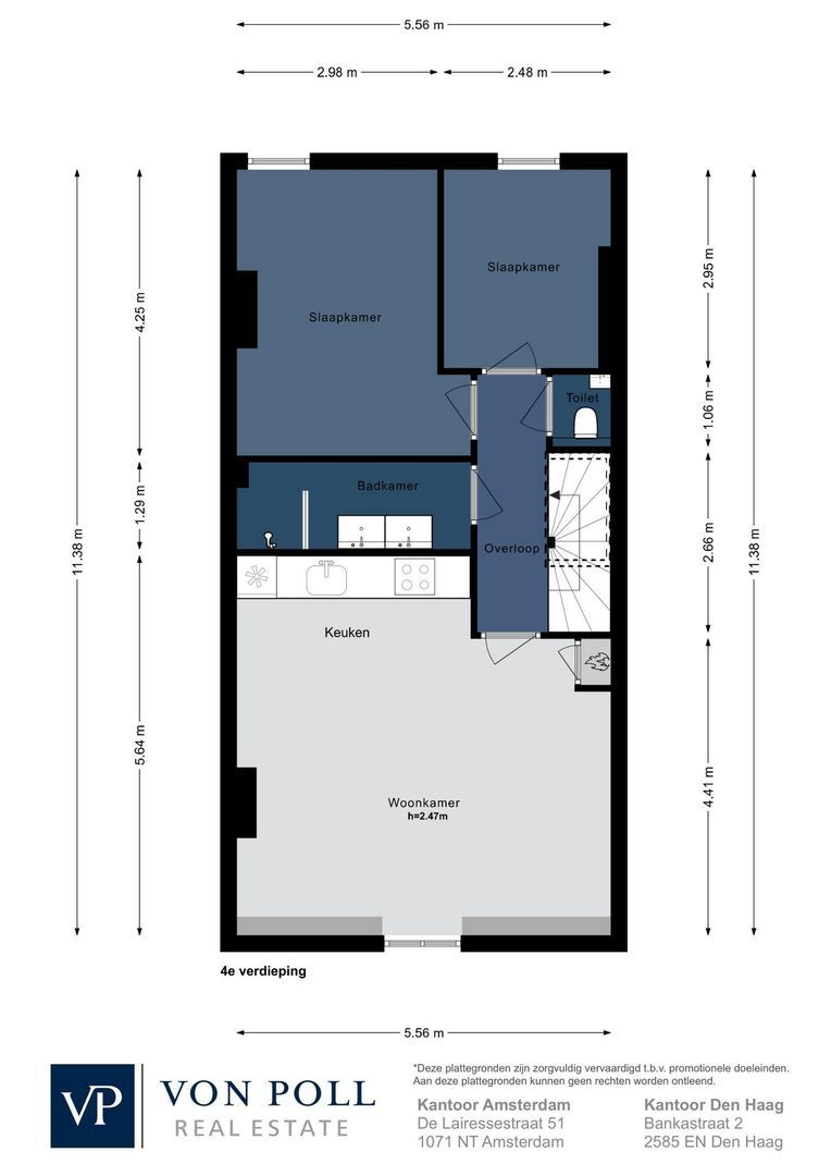 Derde Helmersstraat 38 4, Amsterdam plattegrond-1