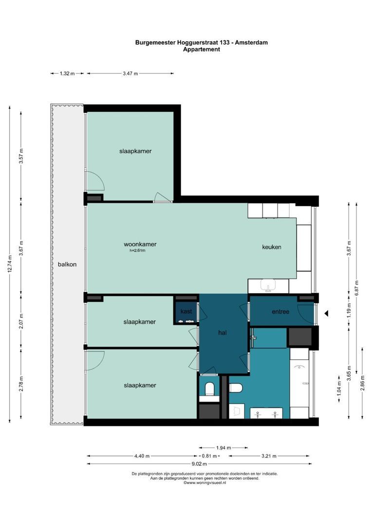 Burgemeester Hogguerstraat 133, Amsterdam plattegrond-1
