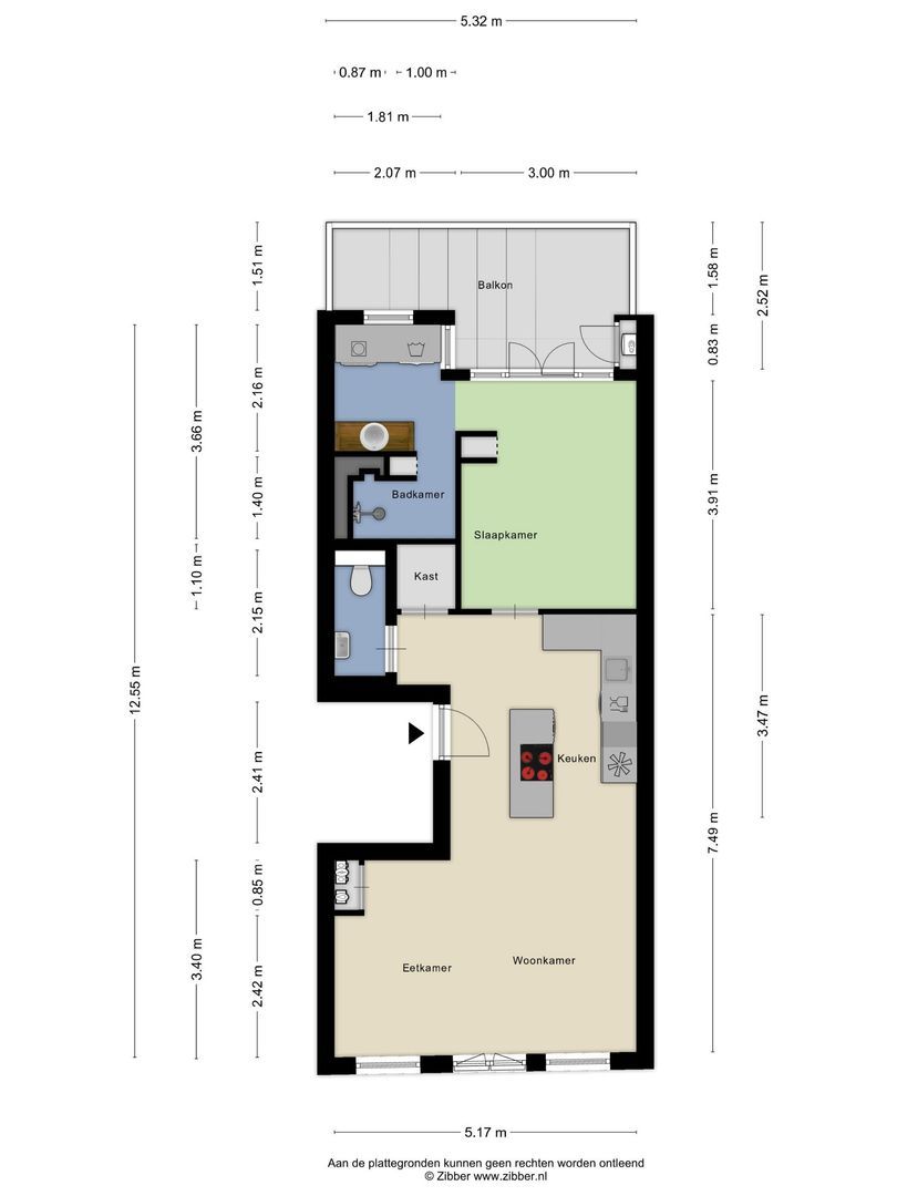 Kanaalstraat 157 1, Amsterdam plattegrond-0