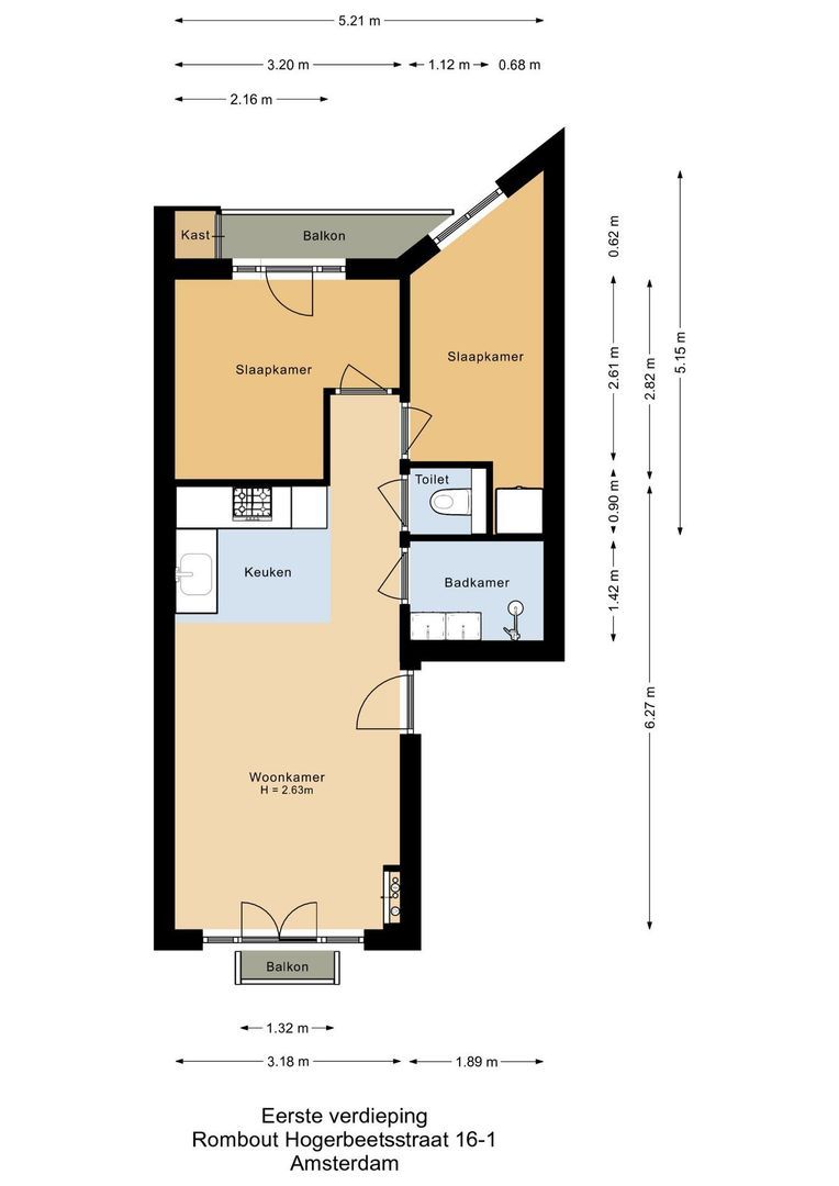 Rombout Hogerbeetsstraat 16 1, Amsterdam plattegrond-0