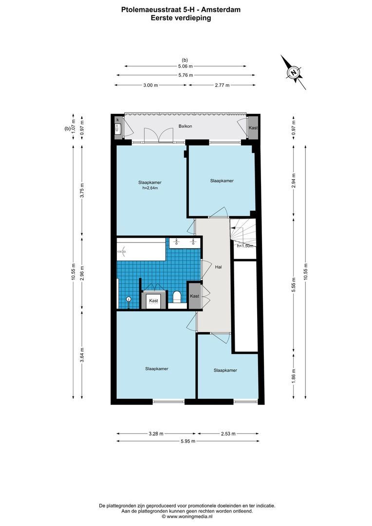Ptolemaeusstraat 5 H, Amsterdam plattegrond-0