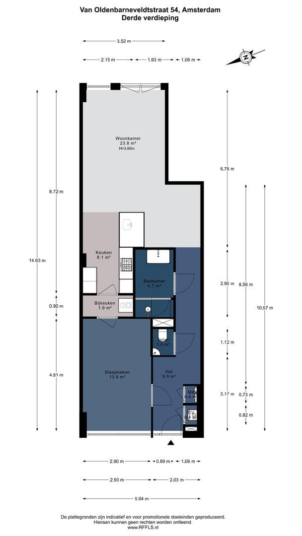 Van Oldenbarneveldtstraat 54 V, Amsterdam plattegrond-0