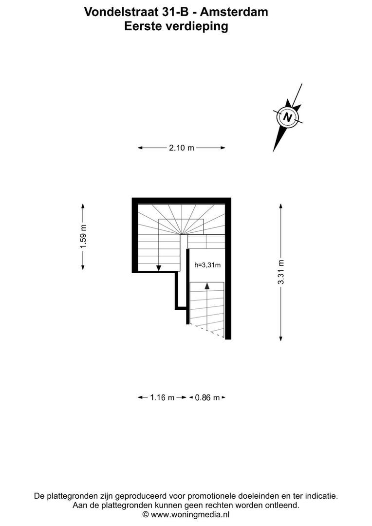 Vondelstraat 31 B, Amsterdam plattegrond-0