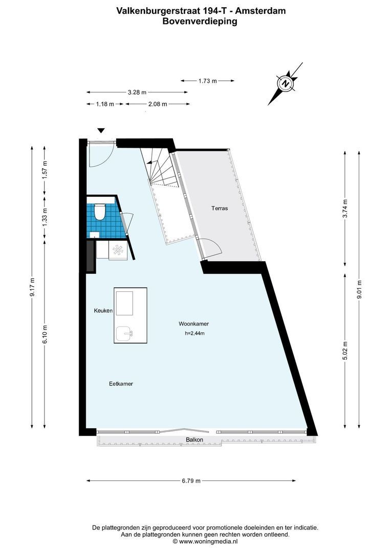Valkenburgerstraat 194 T, Amsterdam plattegrond-2