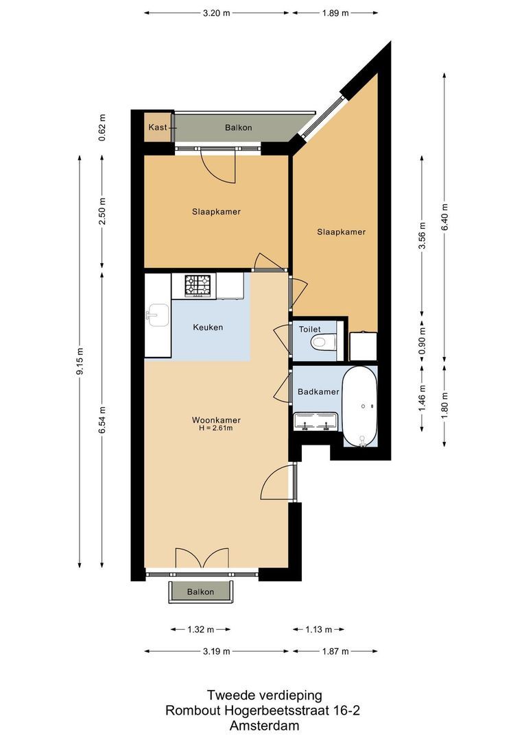 Rombout Hogerbeetsstraat 16 2, Amsterdam plattegrond-0