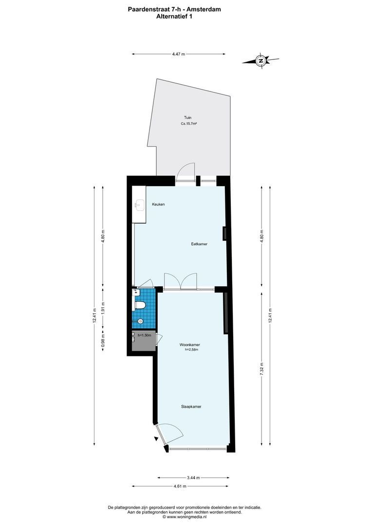 Paardenstraat 7 H, Amsterdam plattegrond-2