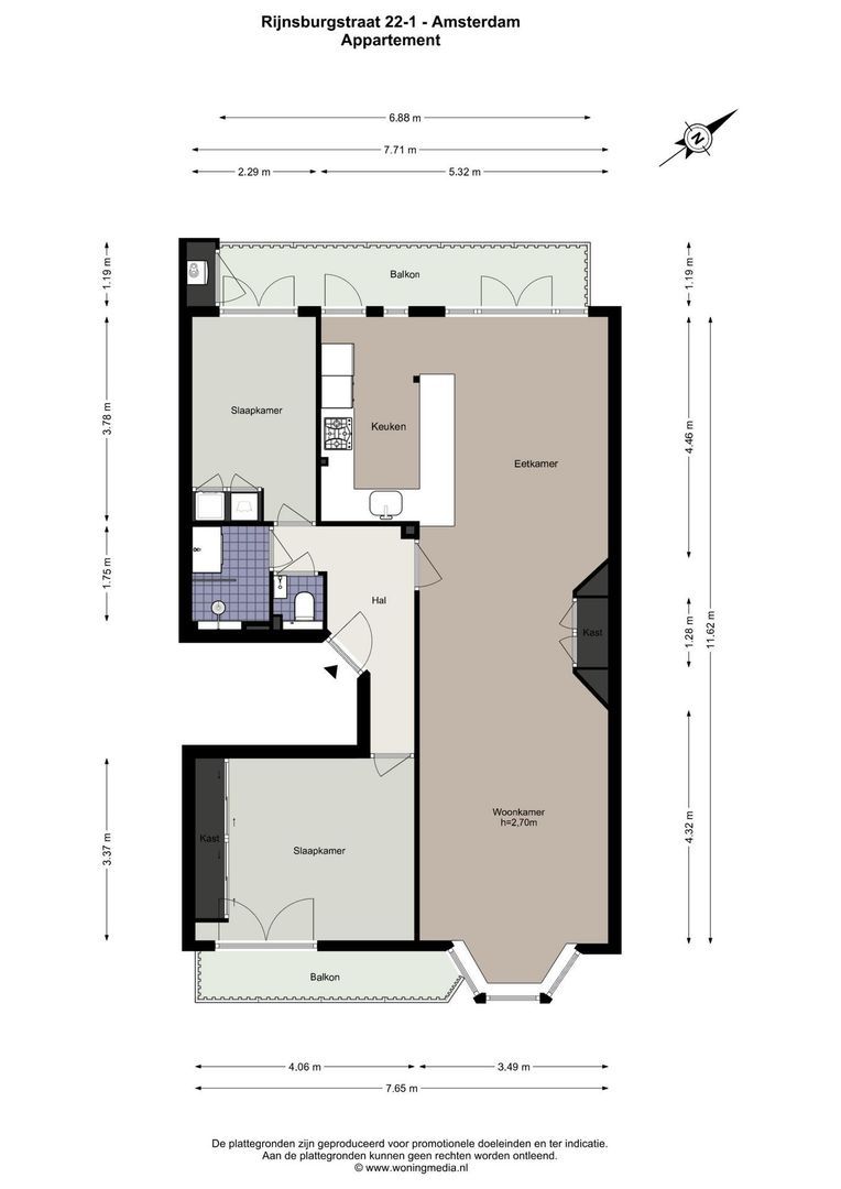 Rijnsburgstraat 22 1, Amsterdam plattegrond-0
