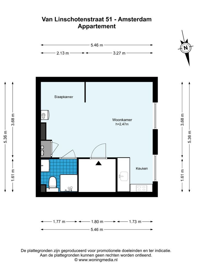 Van Linschotenstraat 51, Amsterdam plattegrond-0
