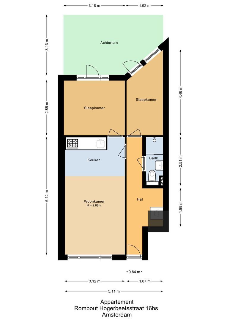 Rombout Hogerbeetsstraat 16 H, Amsterdam plattegrond-0