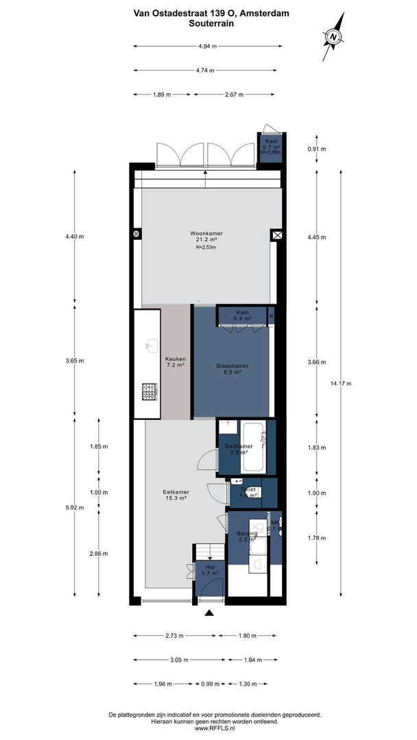 Van Ostadestraat 139 O, Amsterdam plattegrond-2