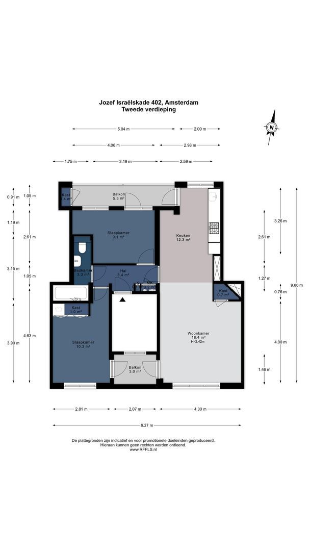 Jozef Israëlskade 402, Amsterdam plattegrond-0