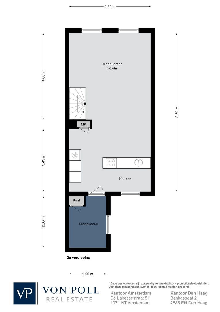 Frederiksstraat 5 3, Amsterdam plattegrond-1