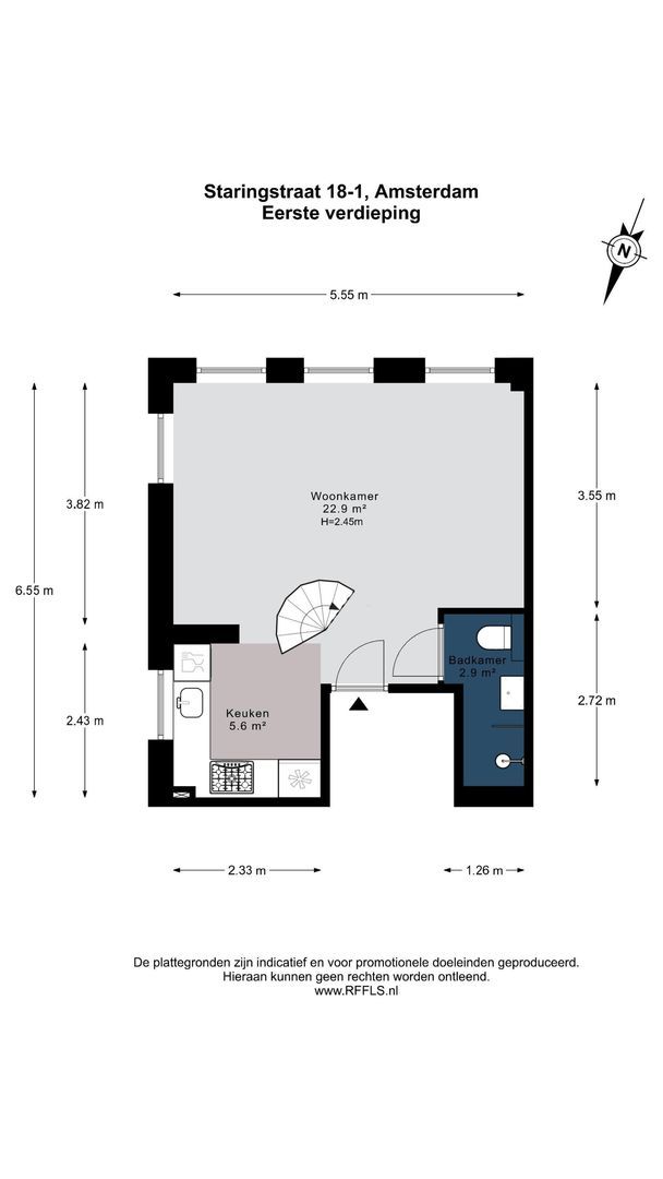 Staringstraat 18 1, Amsterdam plattegrond-0
