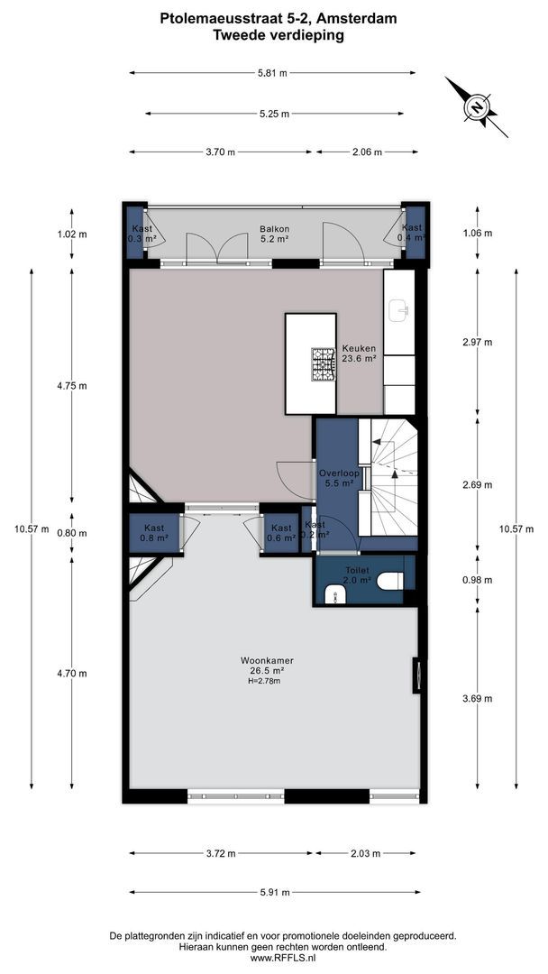 Ptolemaeusstraat 5 2, Amsterdam plattegrond-1