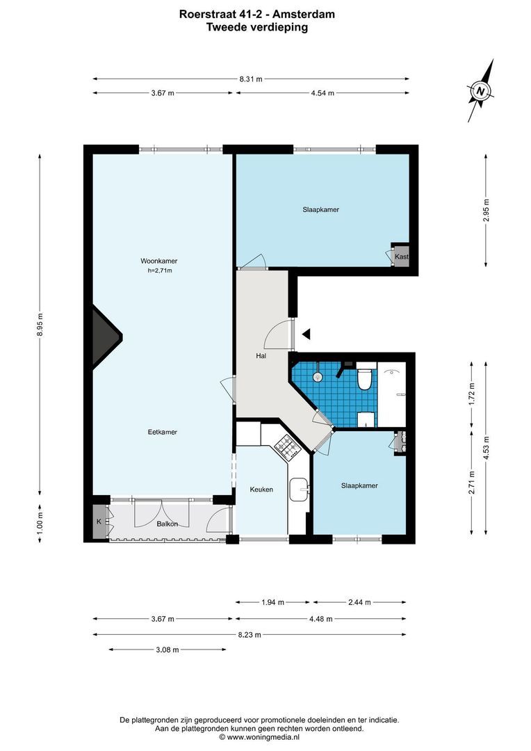 Roerstraat 41 2, Amsterdam plattegrond-0