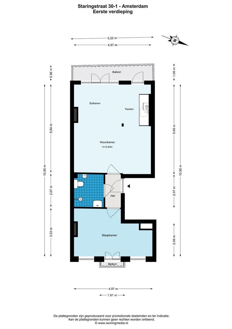 Staringstraat 30 1, Amsterdam plattegrond-0