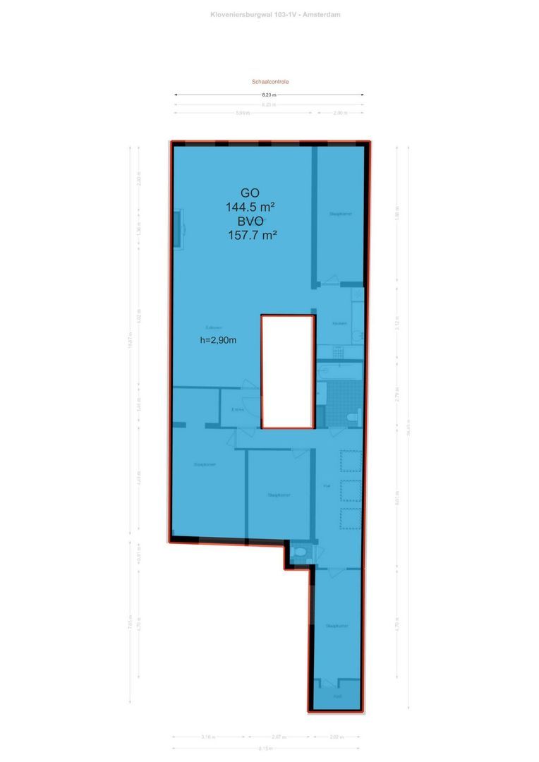 Kloveniersburgwal 103 1V, Amsterdam plattegrond-3