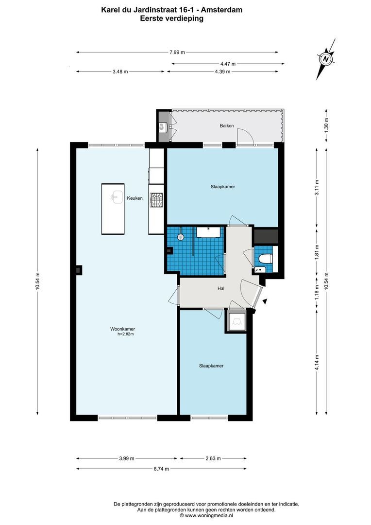 Karel du Jardinstraat 16 1, Amsterdam plattegrond-0