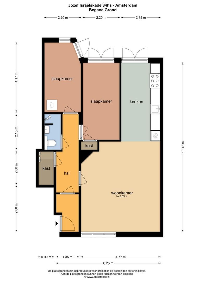 Jozef Israëlskade 84 H, Amsterdam plattegrond-1