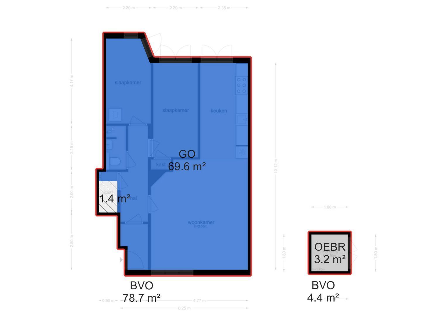Jozef Israëlskade 84 H, Amsterdam plattegrond-2