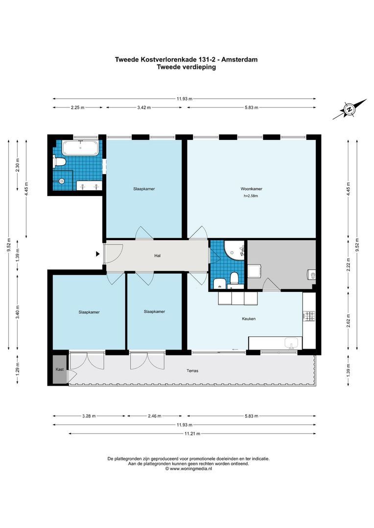 Tweede Kostverlorenkade 131 2, Amsterdam plattegrond-0