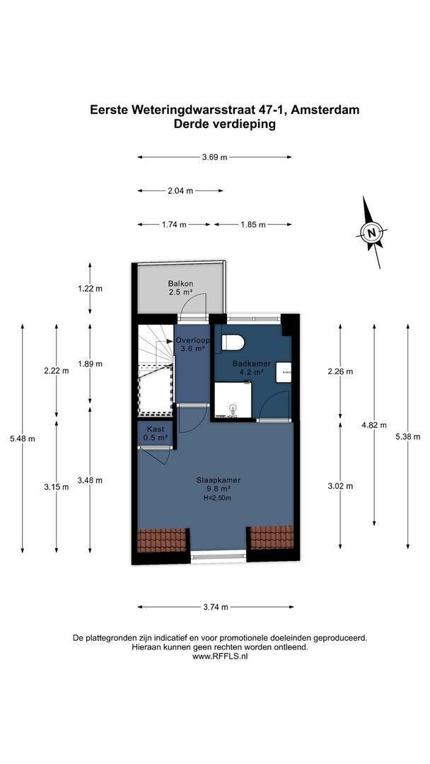 Eerste Weteringdwarsstraat 47 1, Amsterdam plattegrond-2