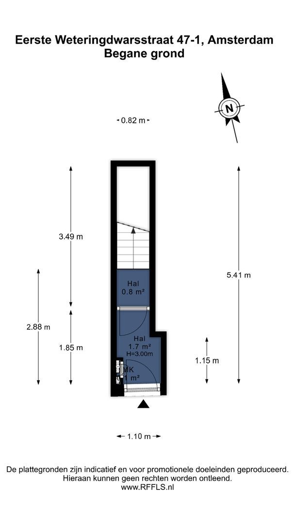 Eerste Weteringdwarsstraat 47 1, Amsterdam plattegrond-3