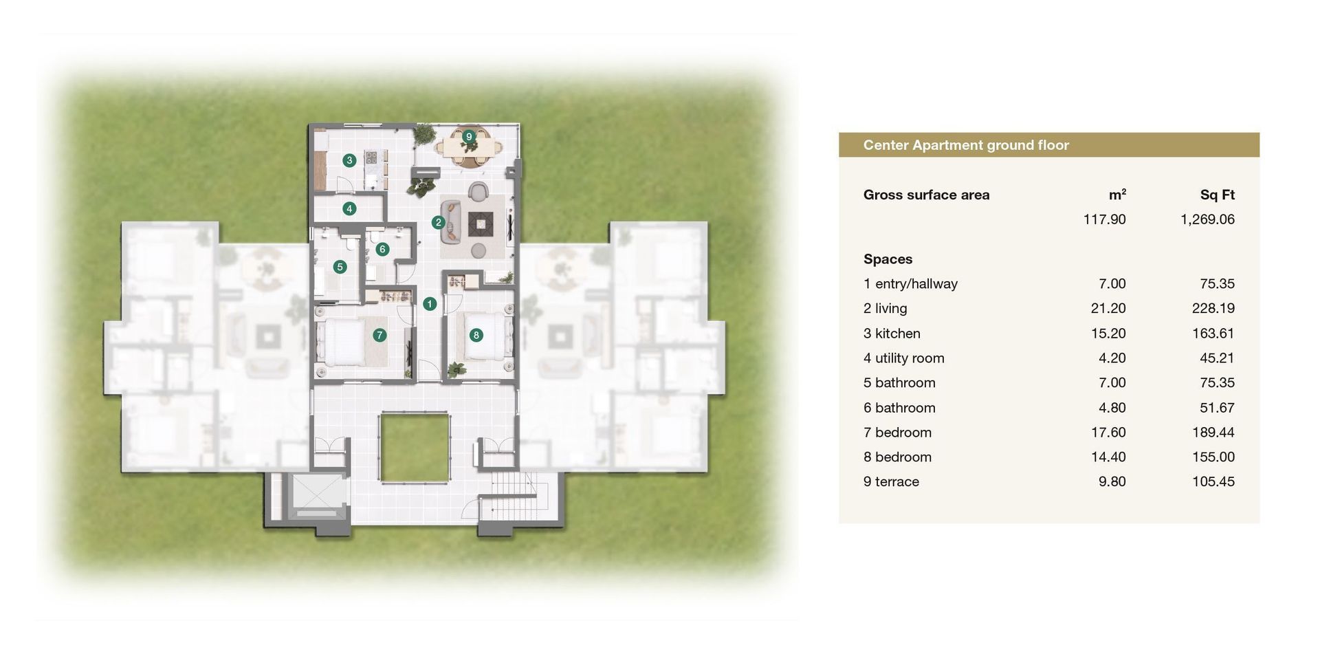 Porta Kura Bunita, Koraal Tabak, Koraal Tabak plattegrond-1
