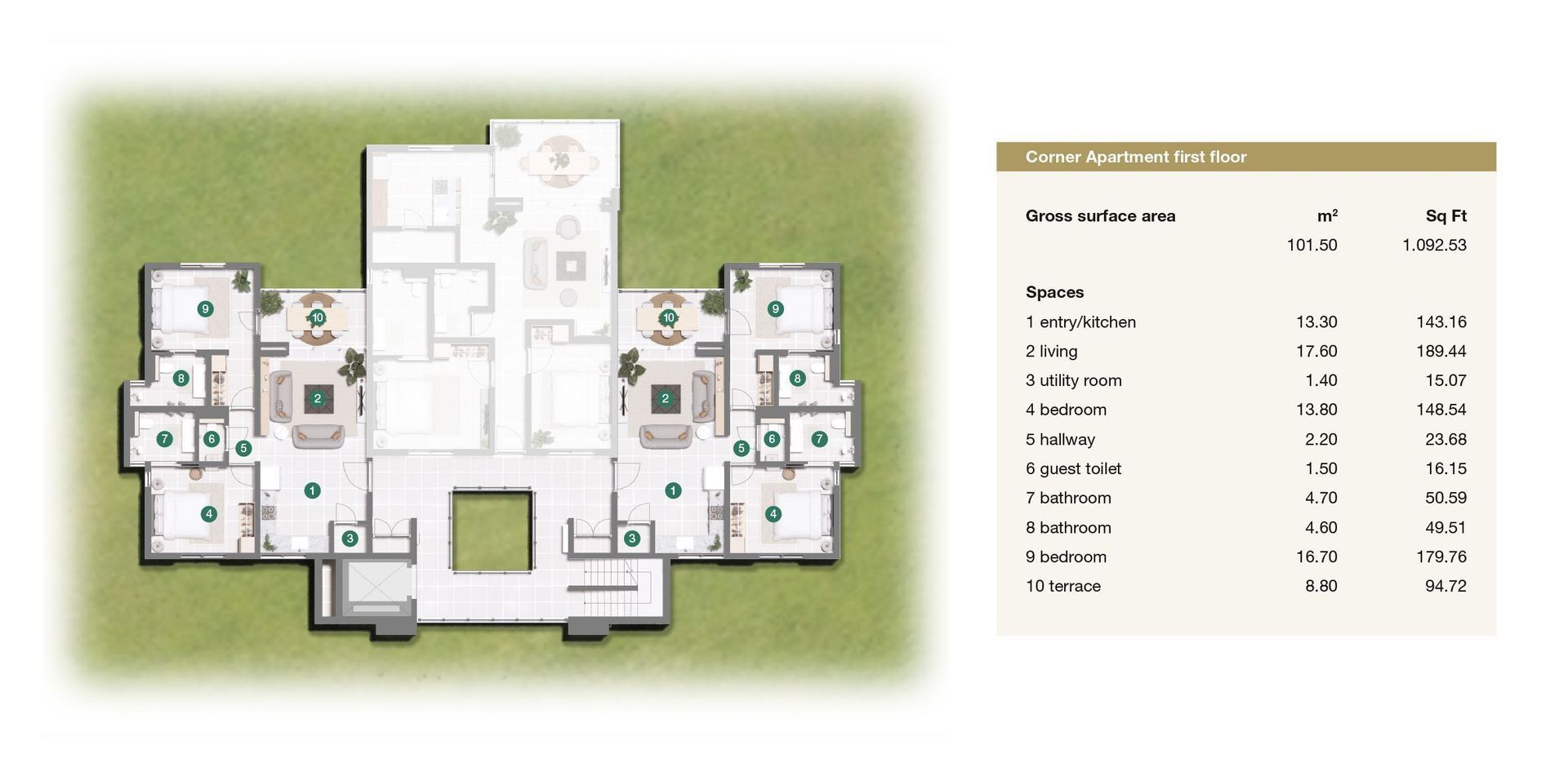 Porta Kura Bunita, Koraal Tabak, Koraal Tabak plattegrond-3