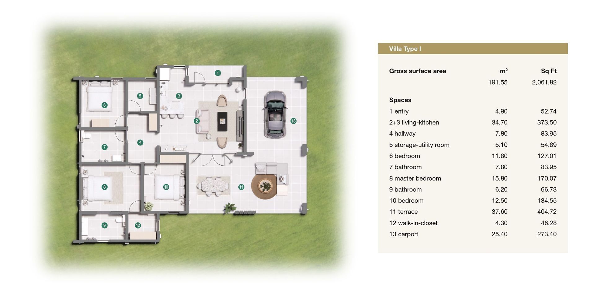 Porta Kura Bunita, Koraal Tabak, Koraal Tabak plattegrond-0