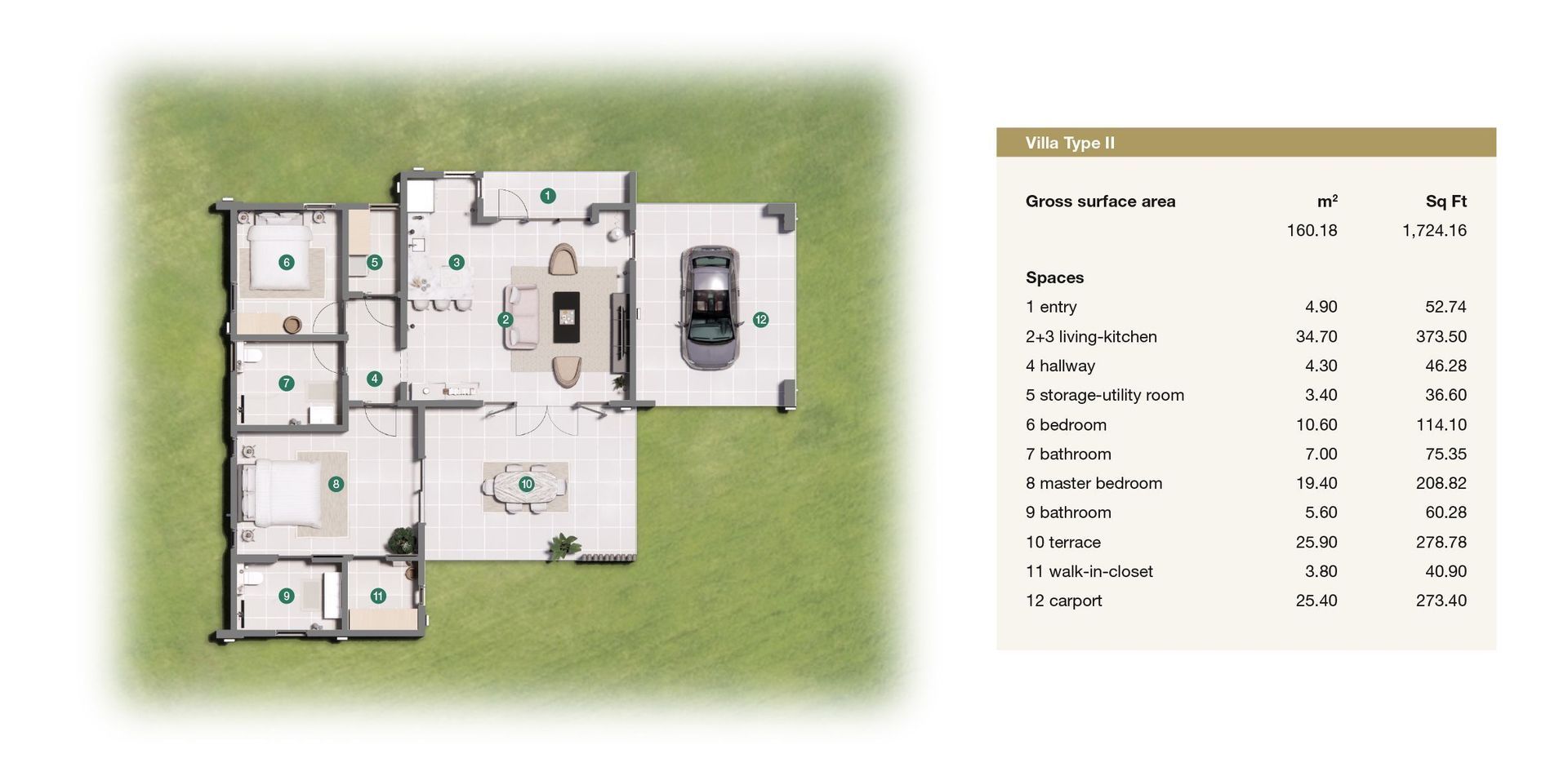 Porta Kura Bunita, Koraal Tabak, Koraal Tabak plattegrond-1
