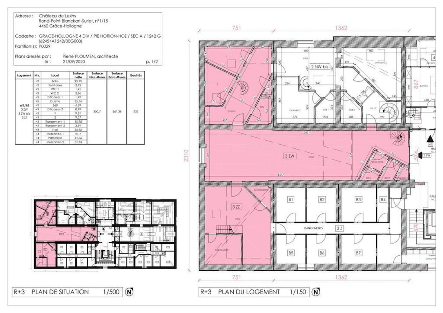 Belgie Kasteel Lexhy 1.15, Horion Hozemont plattegrond-0
