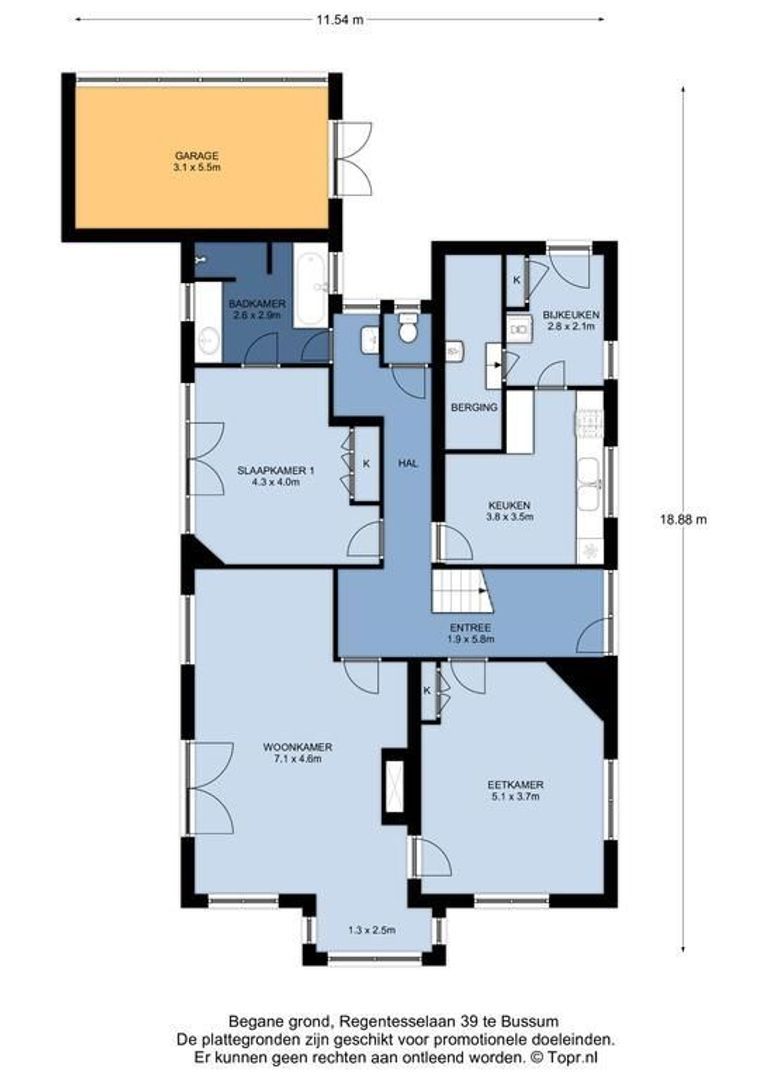 Regentesselaan 39, Bussum plattegrond-0