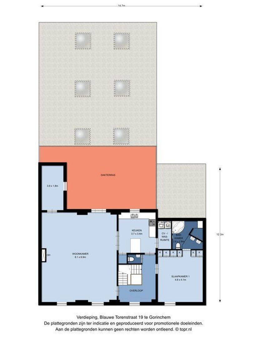 Blauwe Torenstraat 19 t/m 25, Gorinchem plattegrond-1
