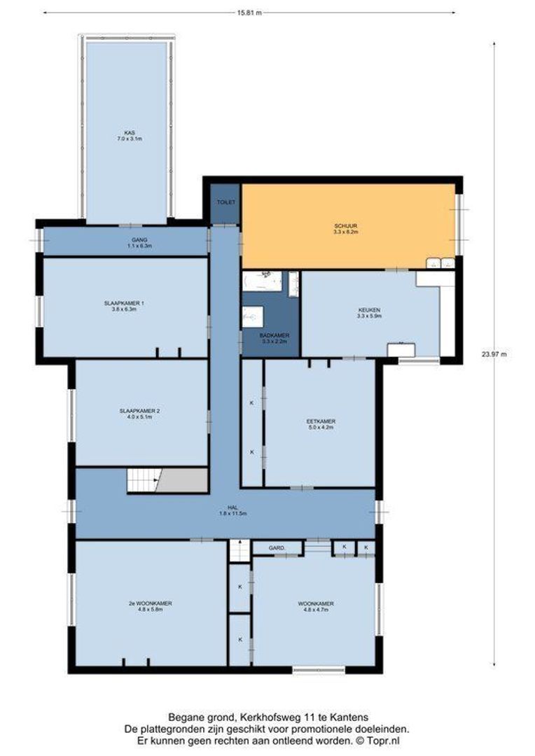 Kerkhofsweg 11, Kantens plattegrond-0